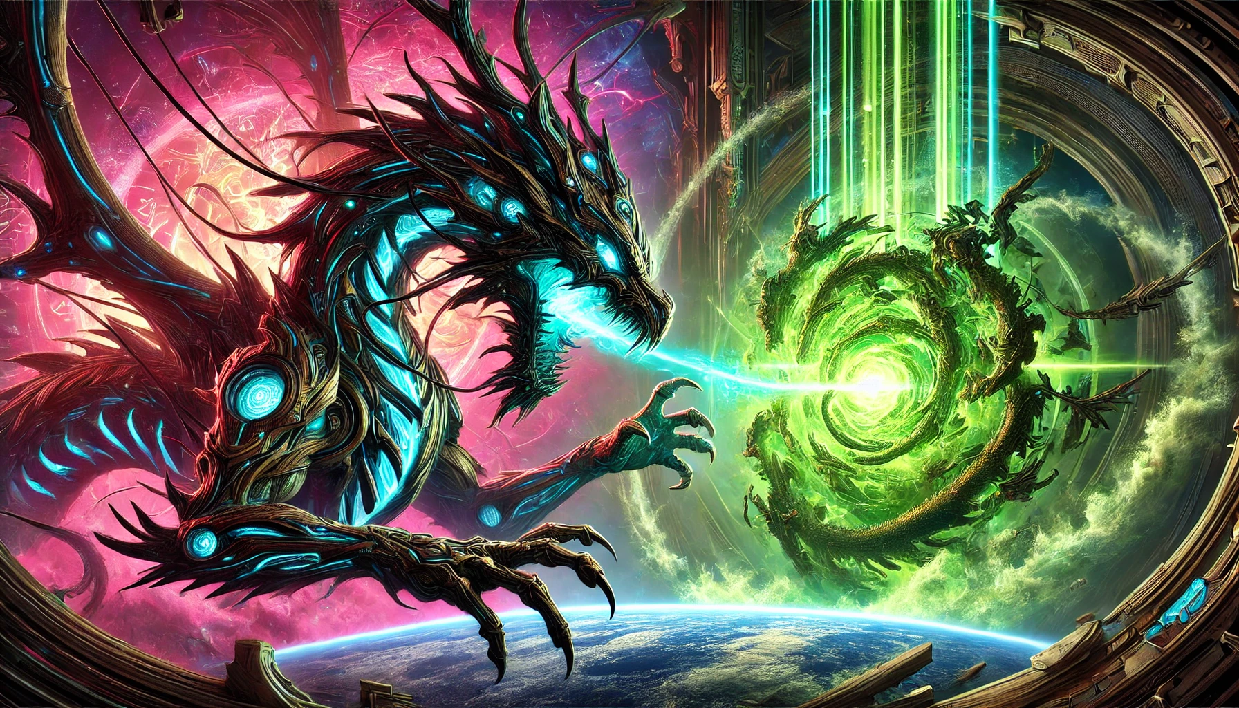 The Wood Dragon resisting the advance of Iblis